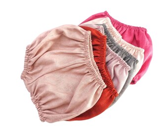 Linen Baby girl bloomers, plain baby bloomers, nappy cover, diaper cover, bloomers for toddlers