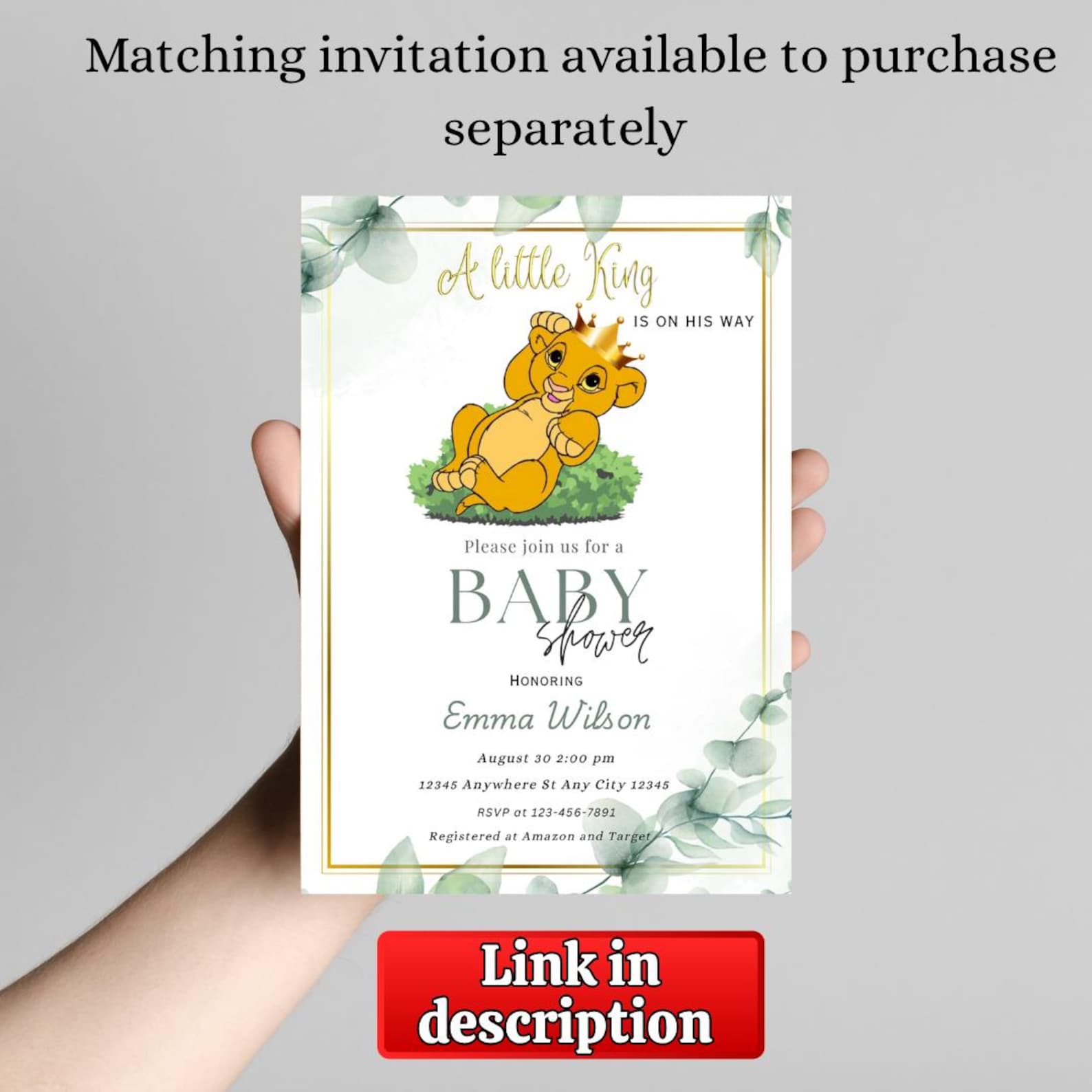 Simba Baby Shower Welcome Sign Lion Baby Shower Welcome Sign Safari ...