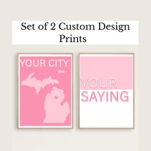 Custom set of 2 college prints, Digital Downloads, Dorm Decor, Wall Art, Personalized College/ University, College Prints, Apartment Decor