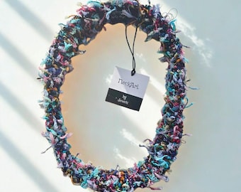 NeckArt by Jewels Fiber Art Necklace – Colorful Textile Statement Jewelry