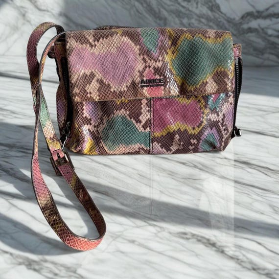Python Print Crossbody Bag • Multicolor Snakeskin… - image 1