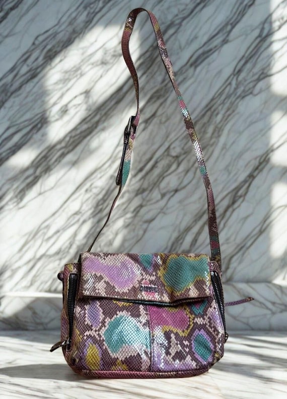 Python Print Crossbody Bag • Multicolor Snakeskin… - image 3