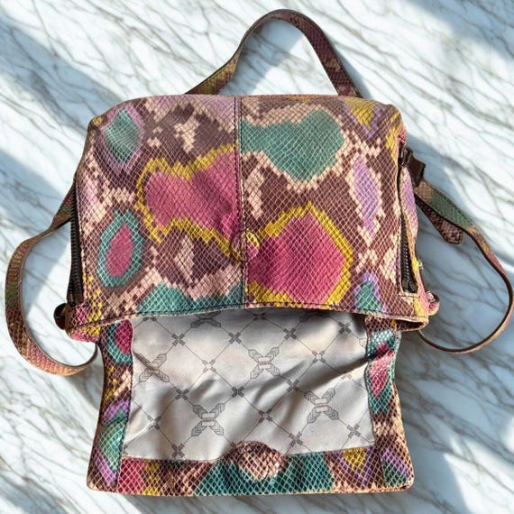 Python Print Crossbody Bag • Multicolor Snakeskin… - image 4
