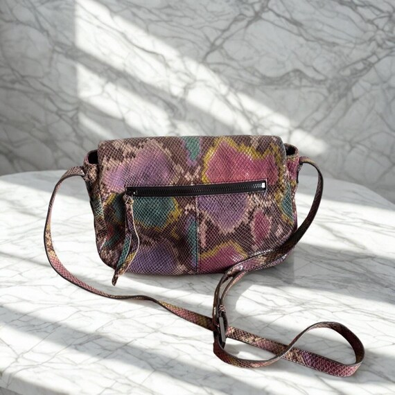 Python Print Crossbody Bag • Multicolor Snakeskin… - image 6
