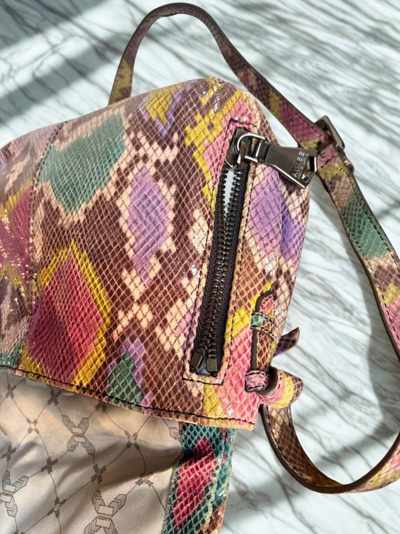 Python Print Crossbody Bag • Multicolor Snakeskin… - image 7