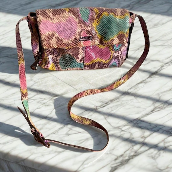 Python Print Crossbody Bag • Multicolor Snakeskin… - image 2