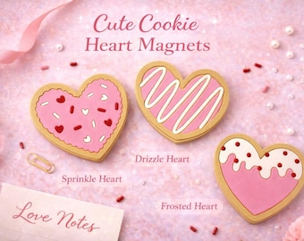 Imanes de nevera con forma de corazón impresos en 3D / Lindos imanes de comida / Decoración de cocina kawaii / Dulces imanes de nevera / Idea de regalo