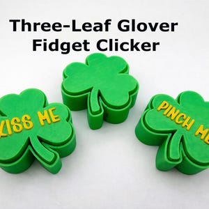 Shamrock Fidget Clicker – Trifoglio a tre foglie stampato in 3D / Regalo sensoriale per il giorno di San Patrizio