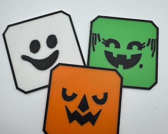 Posavasos de bebidas con forma de cubo de Halloween inspirados en el logo de McDonald's, impresos en 3D – Decoración retro de comida rápida para Halloween