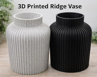 Jarrón moderno impreso en 3D / Decoración minimalista para el hogar con textura en relieve / Estante contemporáneo, mesa y elemento decorativo para oficina