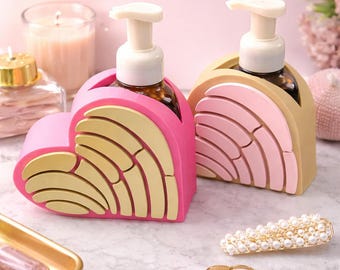 Dispensador de jabón Concha con forma de corazón de San Valentín impreso en 3D / Inspirado en Pan Dulce