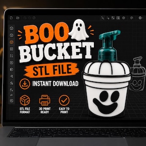 Soporte para jabón Ghost Boo Bucket (archivo STL) / Funda para jabón de Halloween / Soporte estilo Bath & Body Works / Descarga digital instantánea