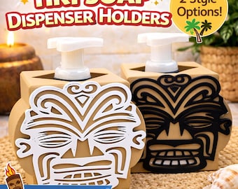 Porta sapone Tiki / Organizer decorativo per il bagno / Porta sapone stampato in 3D / Decorazione tropicale per il bagno / Accessorio per lavello da cucina - Idea regalo