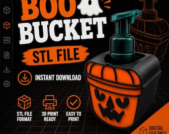 Goblin Boo Bucket Soap Holder STL File | Halloween Soap Dispenser Holder Digital Download | 3D Print Bath & Body Works Style Cover