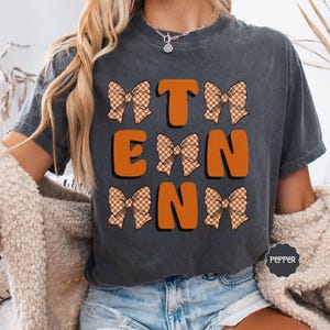 Comfort Colors® Tennessee Shirt S-3X | TENN Checkerboard Coquette Bows | Perfect Gift for Vol Fans | TN Gift for Her