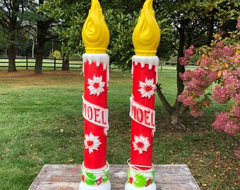 Vintage Christmas Candle Blow Molds Vintage Outdoor Light Up Etsy