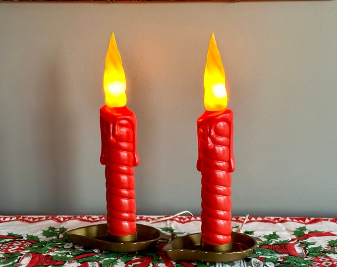 SALE / Blow Mold Candles / Rare Vintage Tabletopsizedcentury Modern