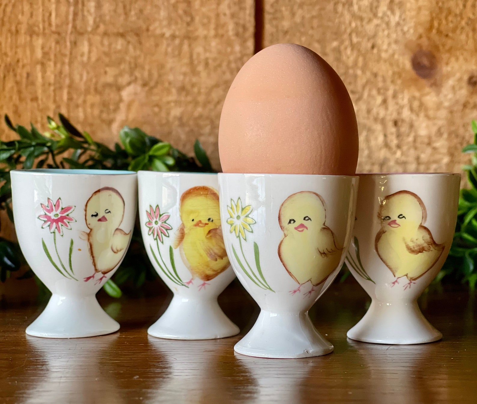SALE/ Vintage Porcelain Egg Cups / Mid Century Hand Painted Etsy