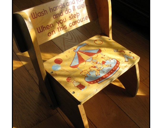 Vintage Child's Step Stool and Seat Etsy