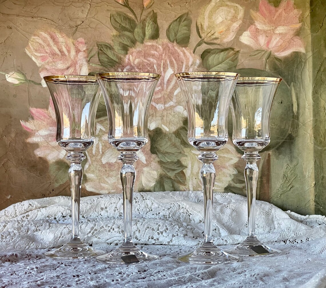 Vintage Mikasa Jamestown Crystal Wine Glasses / Mikasa Clear Etsy