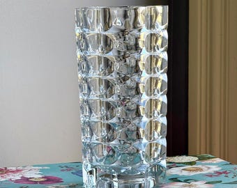 Vase vintage géométrique « Ancenis » 9,75 pouces par Cristal D'Arques-Durand