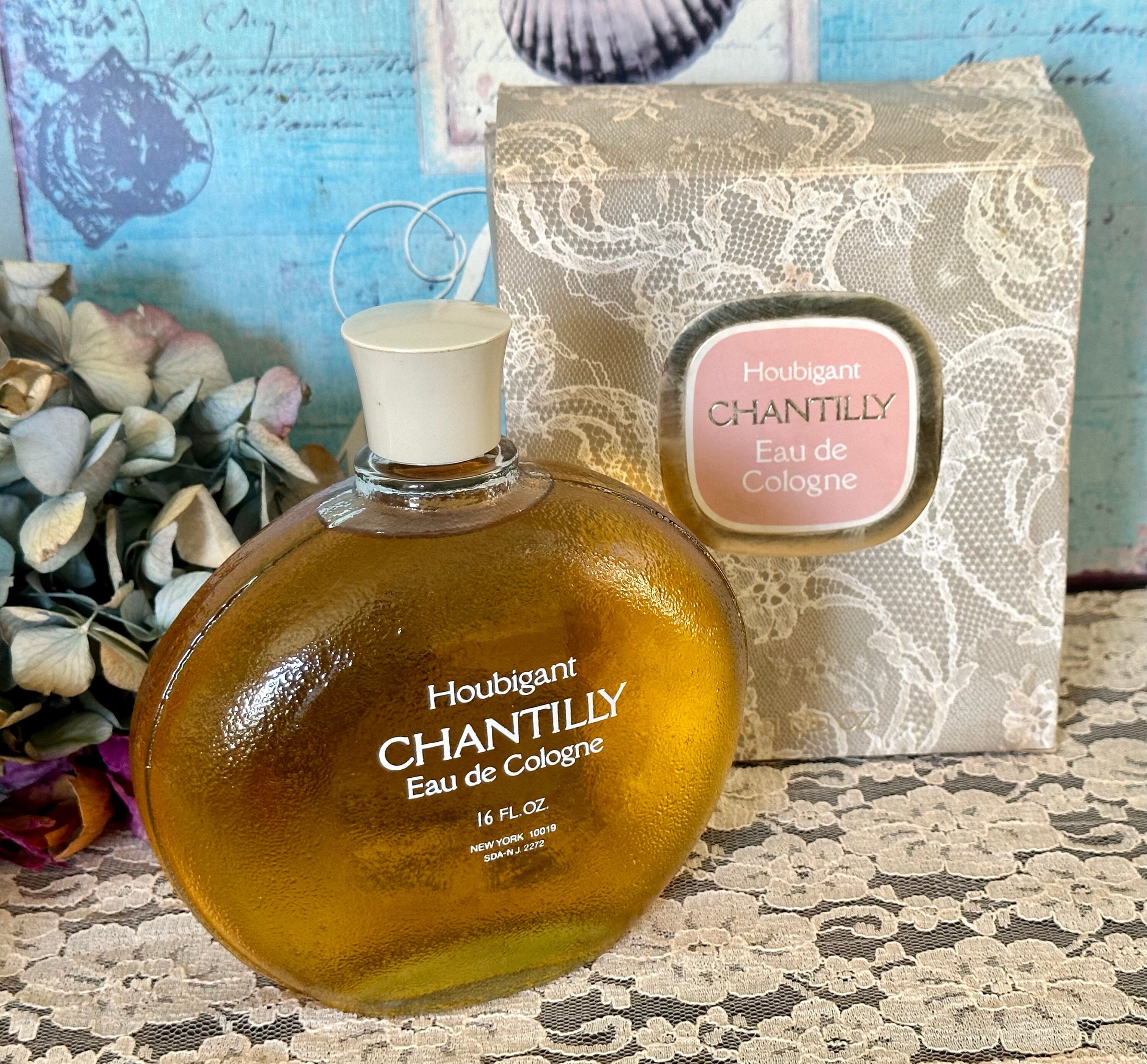 Vintage Houbigant Chantilly Eau De Cologne Large 16-ounce Splash