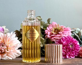 Eau de Cologne « Je Reviens » vintage Worth : bouteille en cristal Lalique