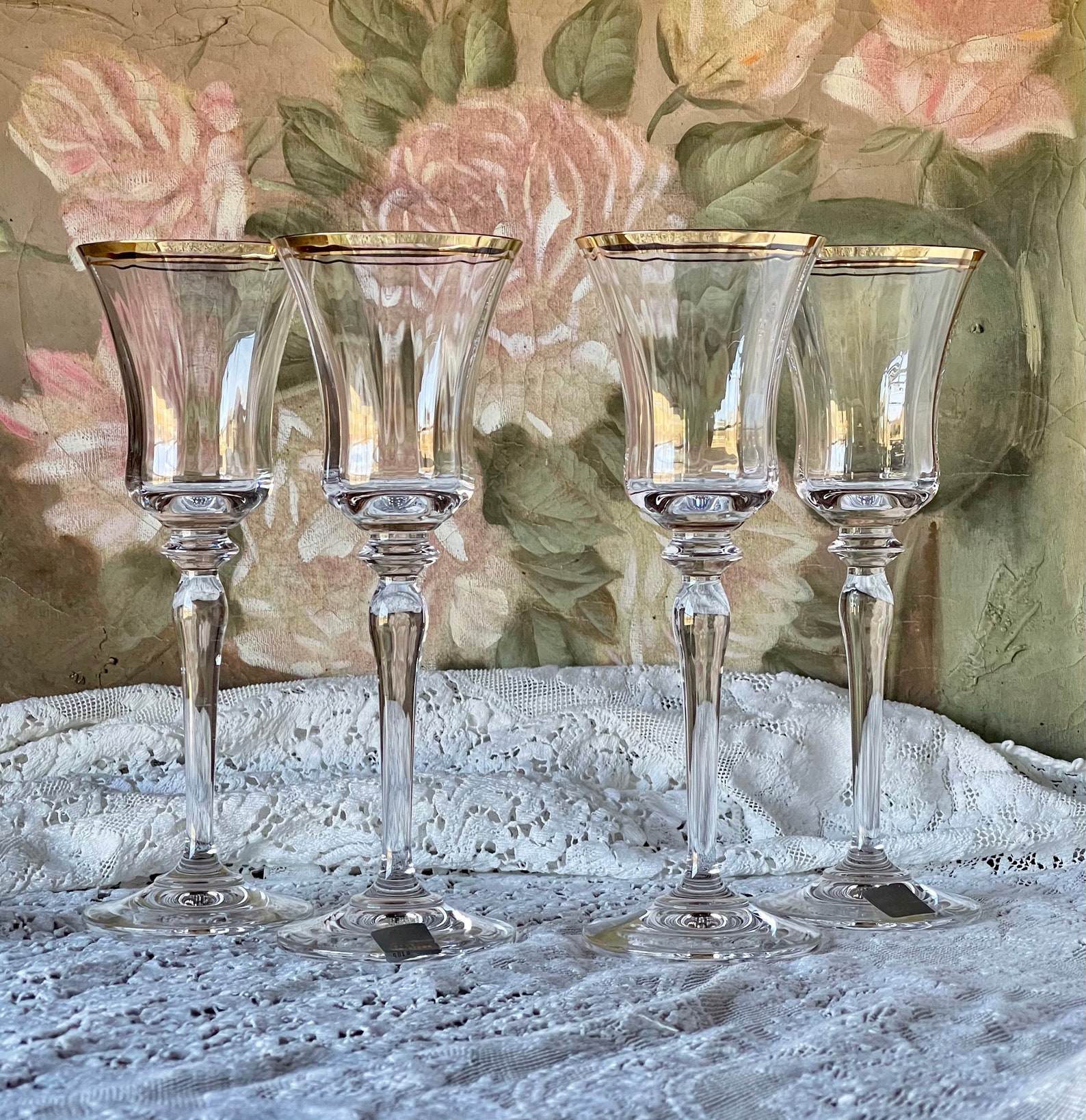 Vintage Mikasa Jamestown Crystal Wine Glasses / Mikasa Clear Etsy