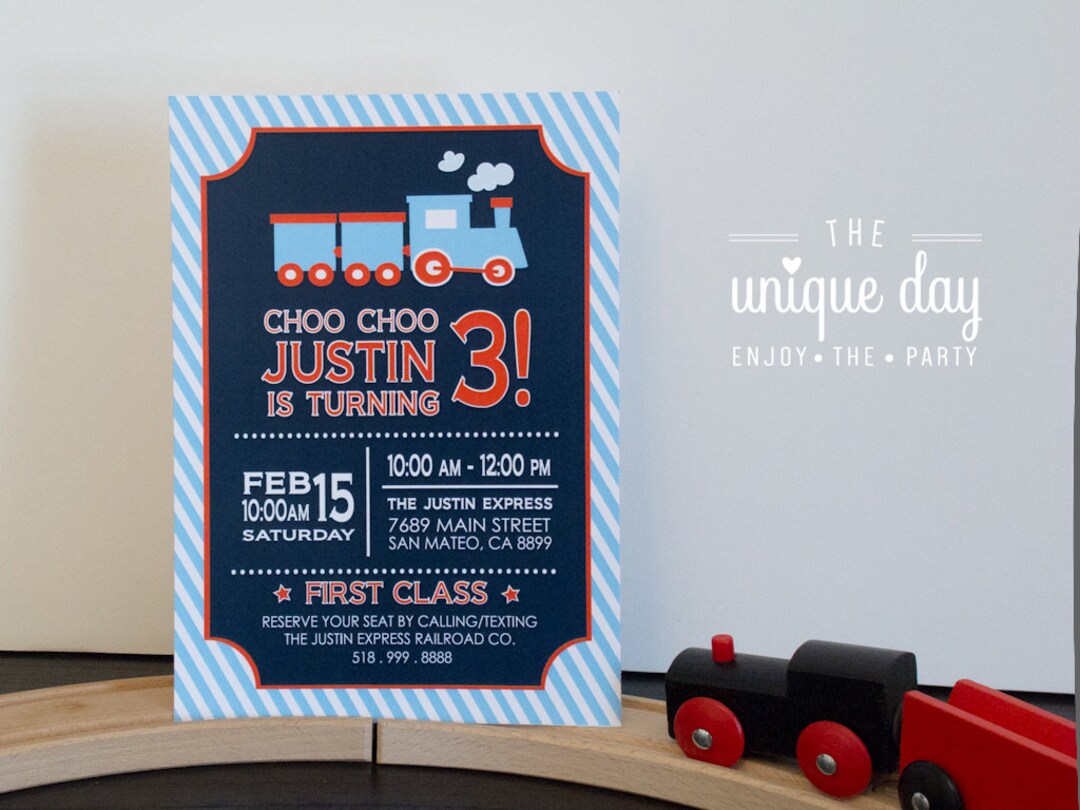 Train Invitation Printed Invitations Printable Train - Etsy