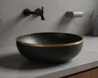 手作りの槌目銅製シンク - モロッコのハニカムボウル洗面器 - Etsy 日本