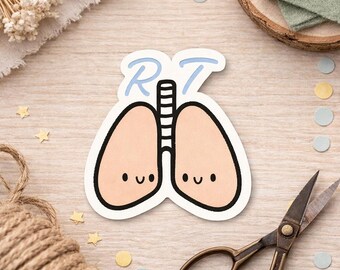 Cute Lungs Sticker | Respiratory Therapist Sticker | RT Gift