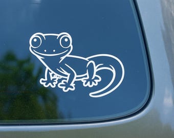 Gecko Car Decal 6x4 Vinyl Lizard Sticker, Reptile Car Accessory