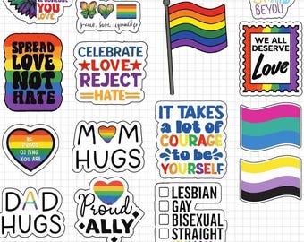 LGBTQ+ Pride Sticker Pack - Waterproof Vinyl Stickers, 20-Piece Set