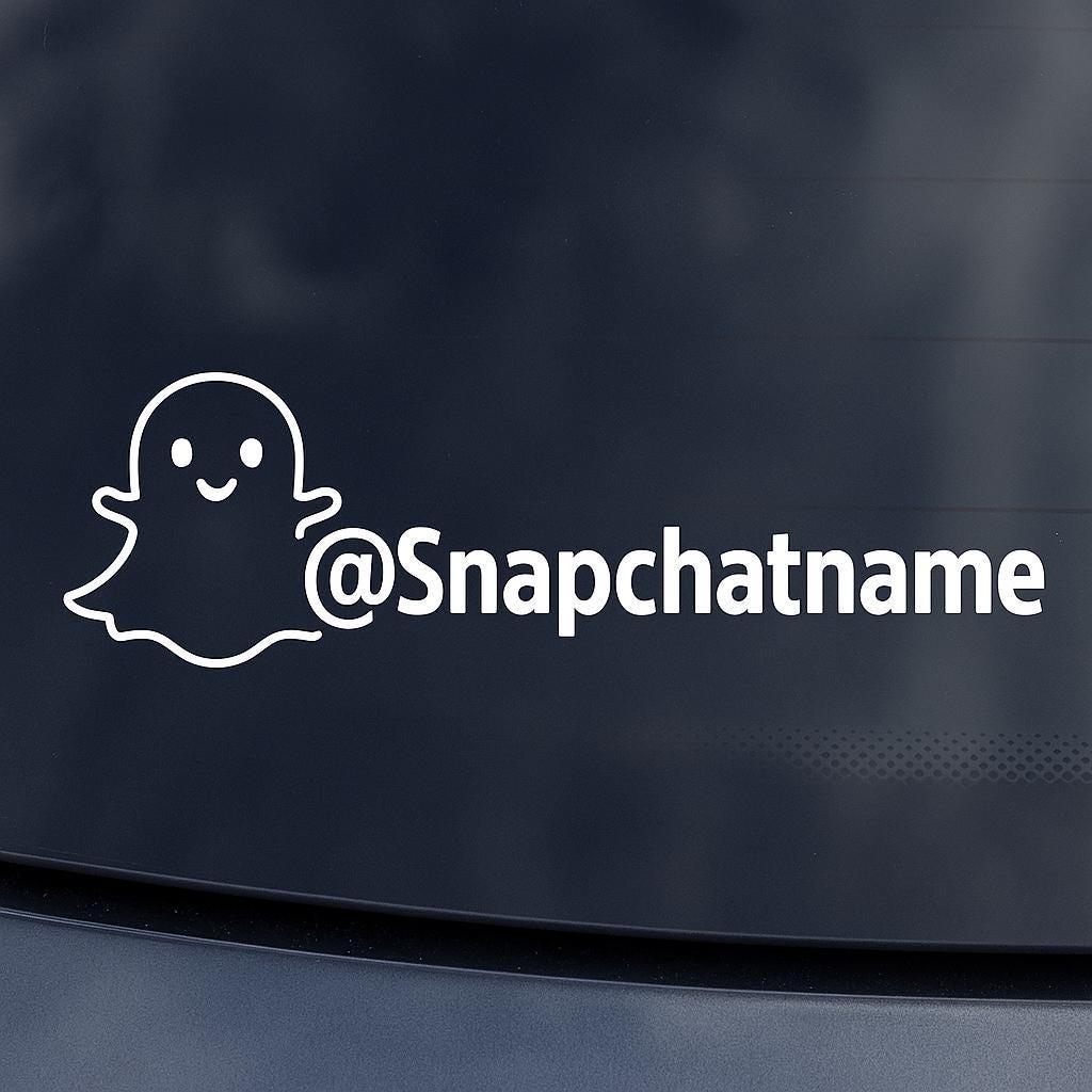 2X Snapchat Personalized Bubble Font Decal Stickers - Custom Social Media Vinyl For Cars-1047456