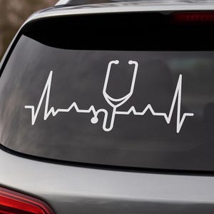 Heartbeat Stethoscope Vinyl Decal: Nurse/Medical Laptop Sticker