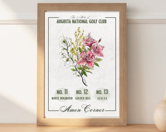 Augusta Golf Course - Amen Corner Watercolor Art Print Augusta National Home of The Masters Gift for Golf Enthusiast Golf Gift Golf Art