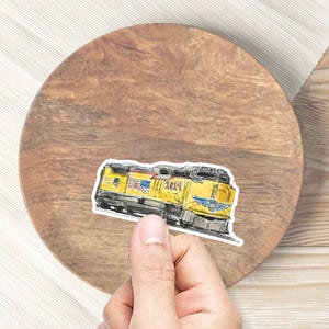 Train Sticker for Laptop Sticker Yellow Train Sticker Crafts Train Sticker for Water Bottle Texas Train Sticker for Kid Party Favor Sticker