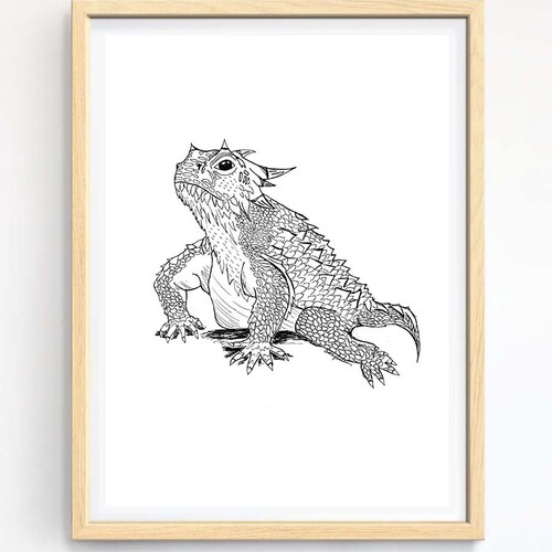 TCU Horned Frog: Colorful Print of Original Watercolor - Etsy