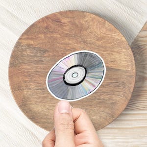 Millenial Sticker CD Sticker for Water Bottle Waterproof Sticker Millenial Sticker for Laptop 2000s Nostalgia Sticker Compact Disc Sticker