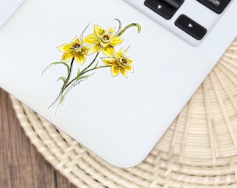 Narzisse Aufkleber Gelbe Blumen Aufkleber für Freund Geburtstag Hübscher Aufkleber für Planer Aufkleber für Laptop Wasserflasche