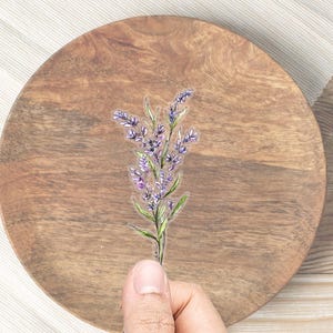 Adesivo de lavanda para laptop, decalque, adesivo de flor para garrafa de água, adesivo de flor roxa sem fundo branco, adesivo transparente à prova d'água