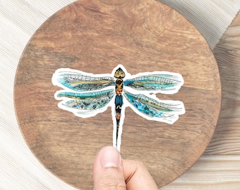 Adesivo libellula per laptop Adesivo impermeabile per bottiglia d'acqua Adesivo acquerello Adesivo colorato per planner Adesivo regalo per amico