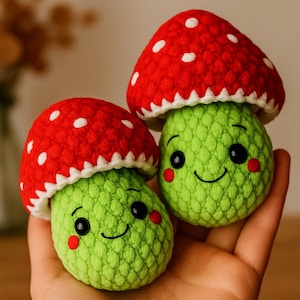 Frog Mushroom Amigurumi Crochet Pattern PDF – Cute Plush Toy Tutorial – Instant Digital Download