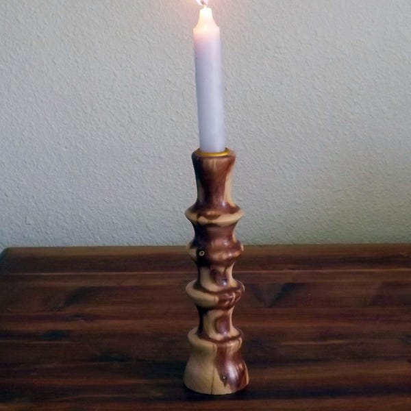 Unique Juniper Wood Candle Holder - Forest-Inspired Charm