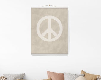 Peace Sign Boho Room Decor, Hanging Canvas Sign, Boho Nursery Wall Decor, Nursery Decor, Canvas Wall Hanging, Nursery Wall Art