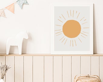 sun neutral nursery art for boho modern nursery art print for kids room sun nursery wall art decor DIGITAL DOWNLOAD 8x10 11x14 12x16 16x20