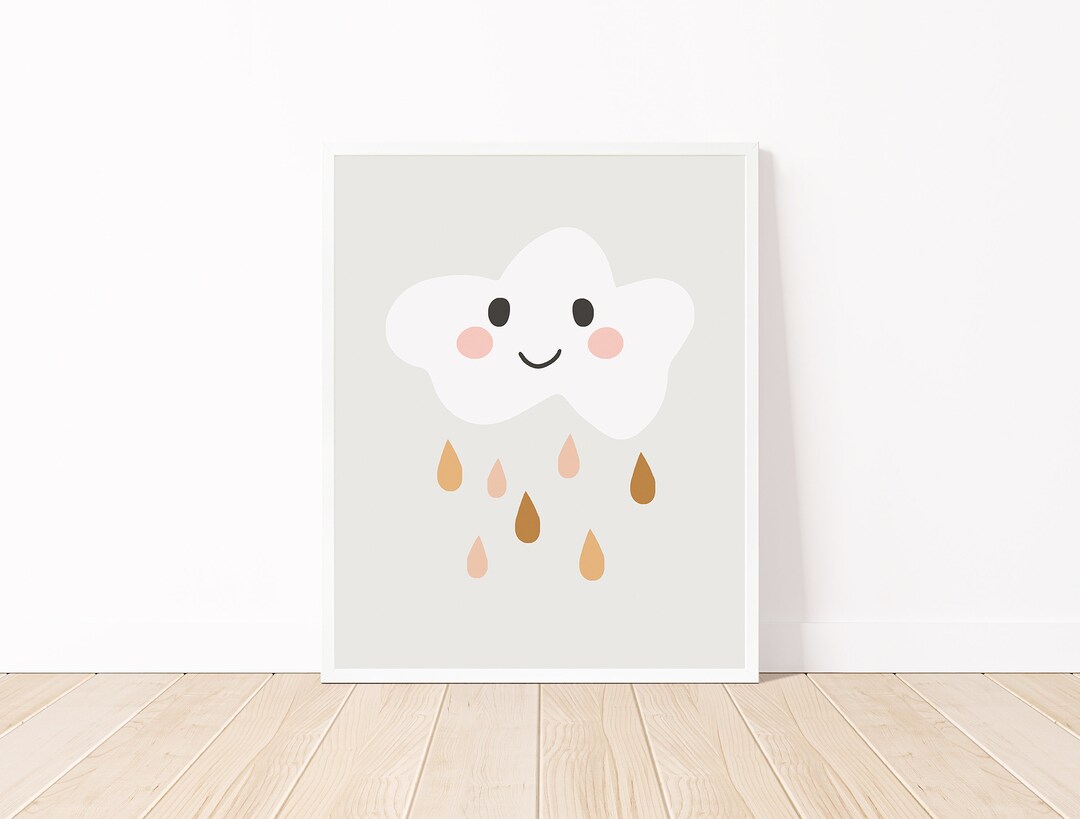 Cloud Nursery Art Rain Kids Wall Art Baby Gift for Nursery Wall Art