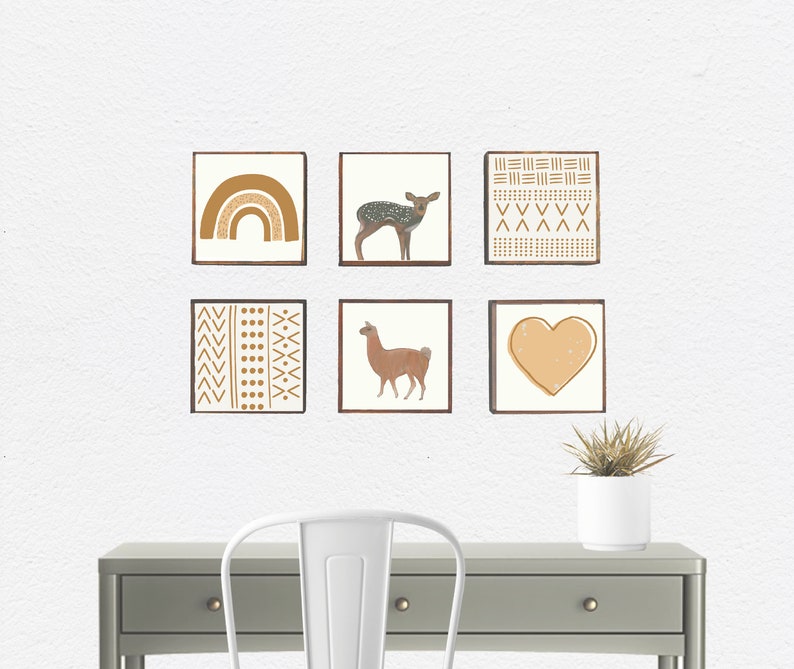 Boho Nursery Art Woodland Nursery Decor Geometric Art for Etsy