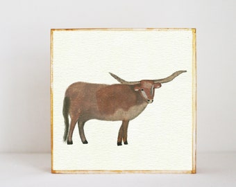 longhorn nursery art- baby boy nursery art-southwestern nursery decor, longhorn nursery prints, nursery decor-  cow art- redtilestudio