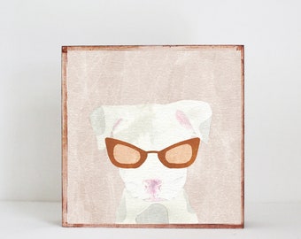 boho puppy nursery art, dog art print, dog with sunglasses, boho nursery decor, modern nursery prints, puppy nursery decor, modern nursery